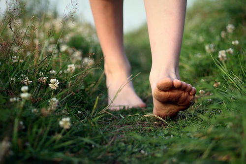 Walk or run barefoot on the earth